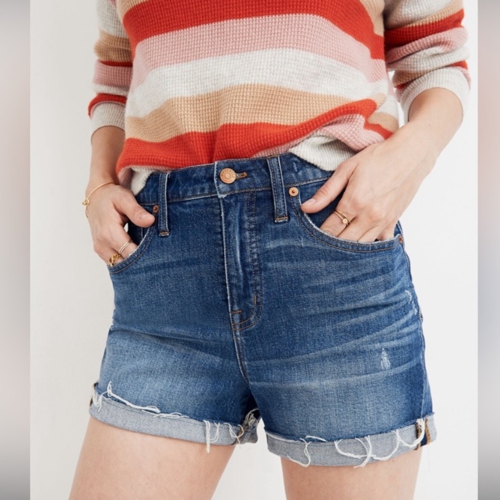 Madewell High-Rise Denim Shorts in Glennoaks Wash F7019 25